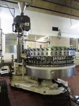 Used Crown 45 Valve Bottle Filler with 6 Head Alcoa Capper full