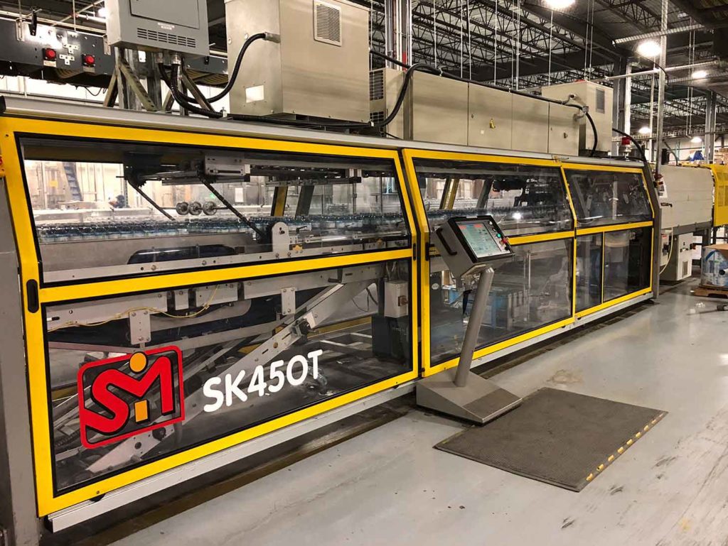 Used SMI SK450T Automatic Tray Former Packer Shrink Wrapper