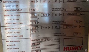 Used 2012 Husky HyPET 400 Ton Preform Injection Molder full