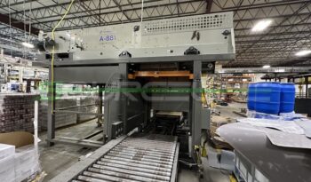 Used Alvey 881 Palletizer with Wulftec WCRT-200 Pallet Wrapper full